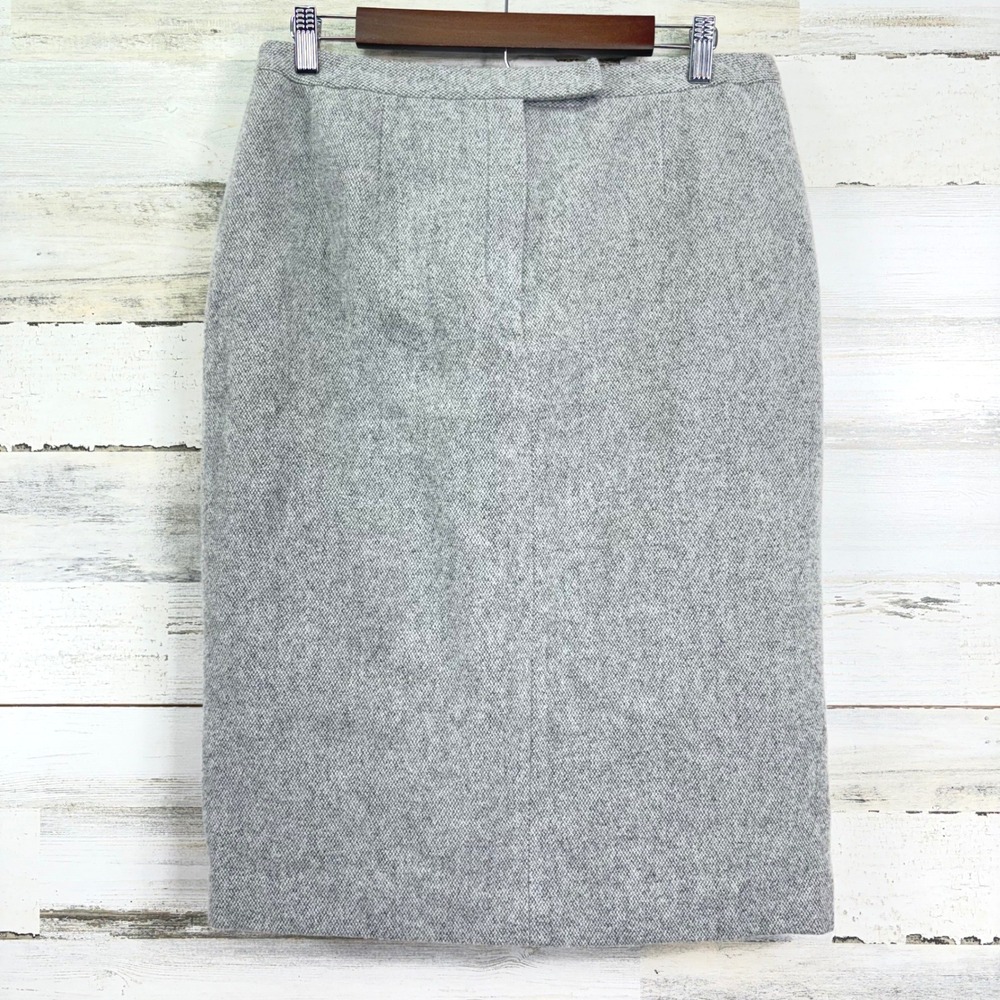 Lauren Ralph Lauren Women's Wool Angora Knee Length Pencil‎ Skirt Gray Size 14
